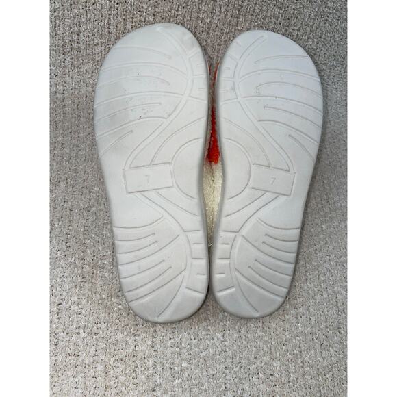 Mia Cozi Faux Fur Check Slide Slippers Women's Orange/Cream Size US7M EU38 - Picture 5 of 8